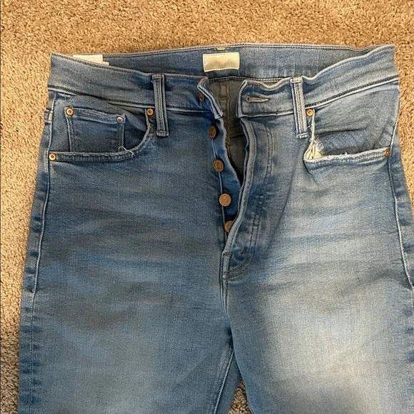 MOTHER Light Blue Wide Leg Jeans - Picture 3 of 6